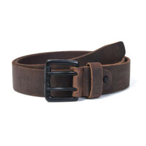 Double Prong Crazy Horse Leather Belt