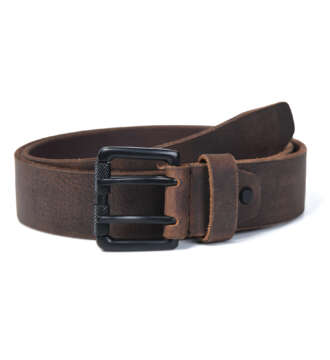Double Prong Crazy Horse Leather Belt