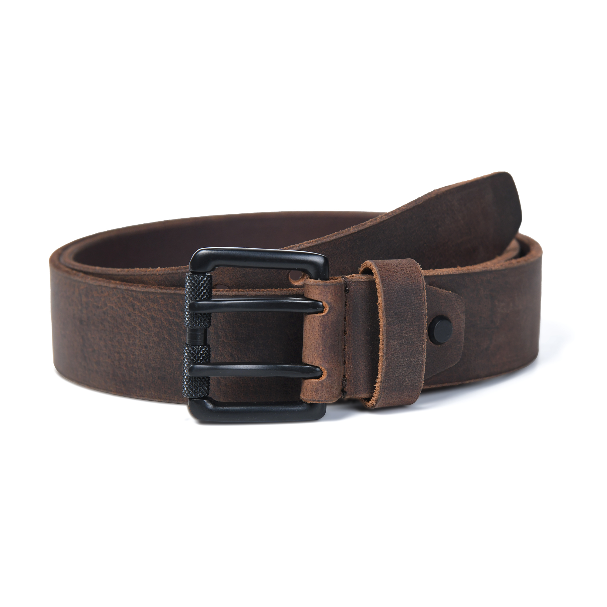 Double Prong Crazy Horse Leather Belt