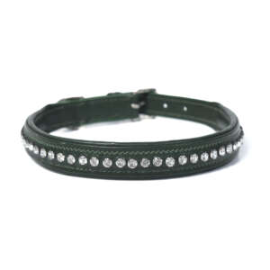 Clear: Crystal Leather Dog Collar