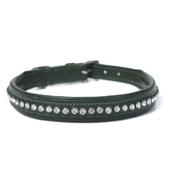 Clear: Crystal Leather Dog Collar