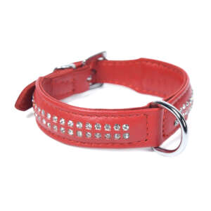 Crystal Leather Dog Collar