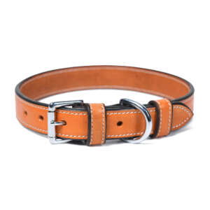 Tan Double: Padded Leather Collar