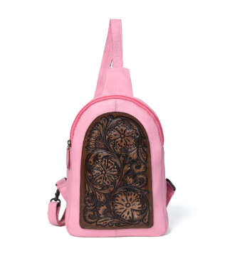 Tooled Pink Sling Bag