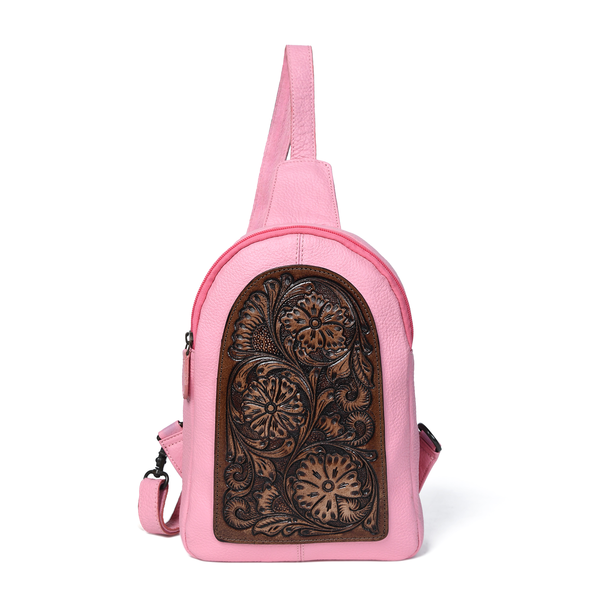 Tooled Pink Sling Bag